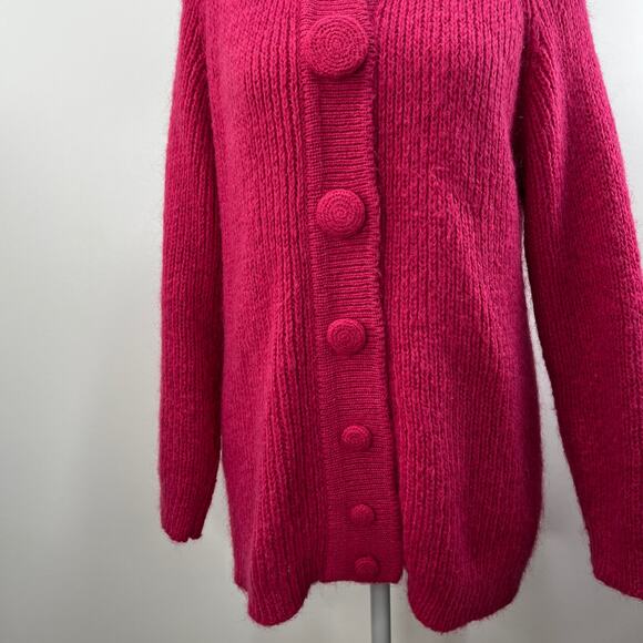 Vintage Ann Taylor Cardigan Knit Mohair Pink Long Sleeves - Picture 4 of 6